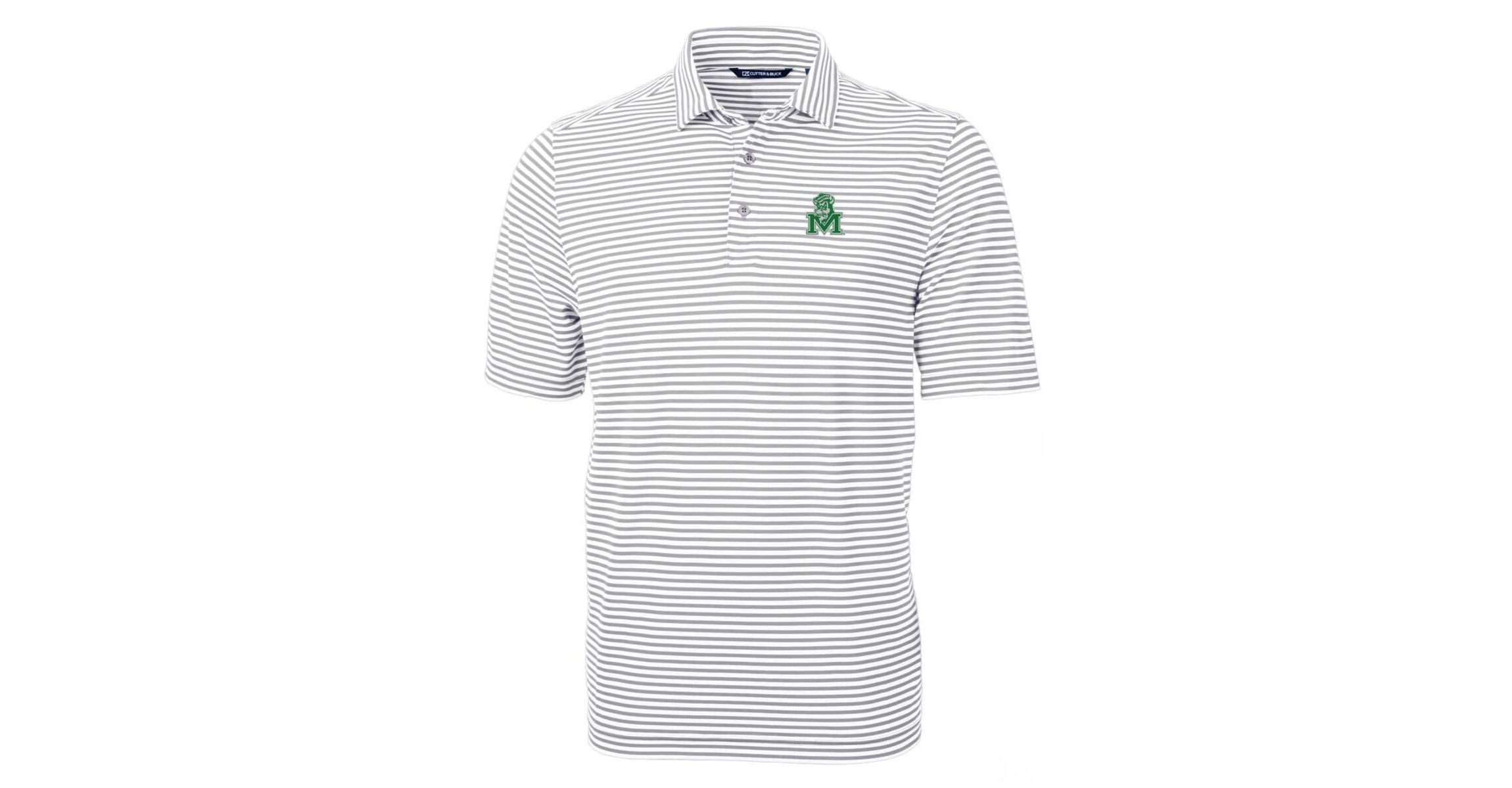 NCAA Marshall Thundering Herd Throwback Logo Virtue Eco Pique Stripe Recycled Polo