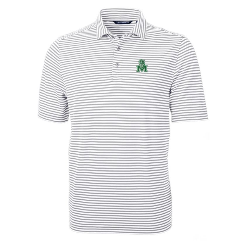 NCAA Marshall Thundering Herd Throwback Logo Virtue Eco Pique Stripe Recycled Polo