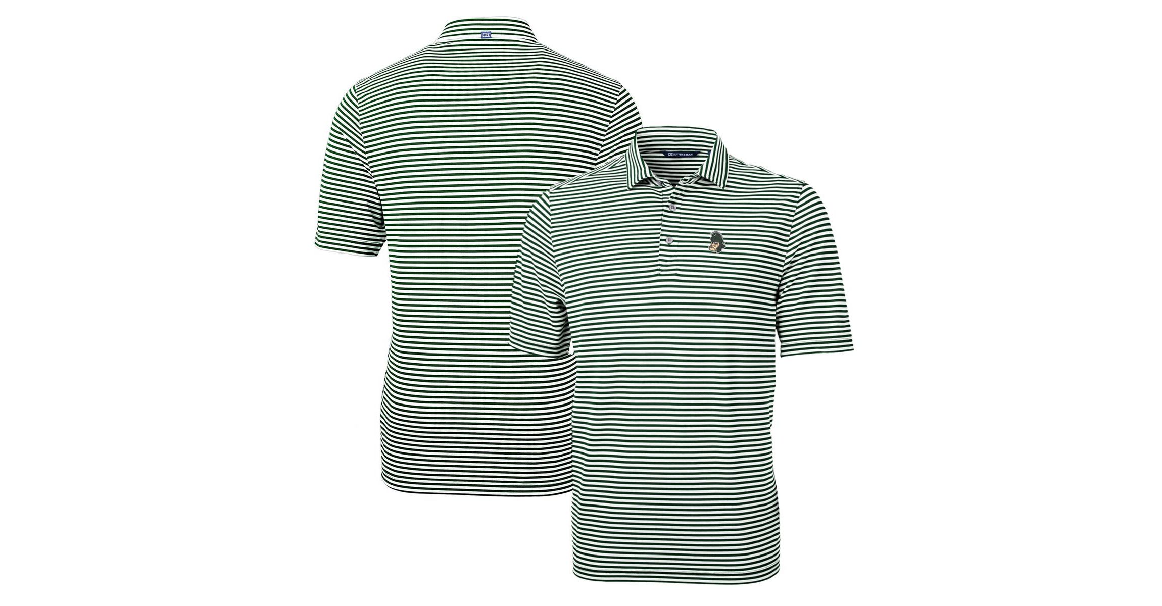NCAA Michigan State Spartans Throwback Logo Virtue Eco Pique Stripe Recycled Polo