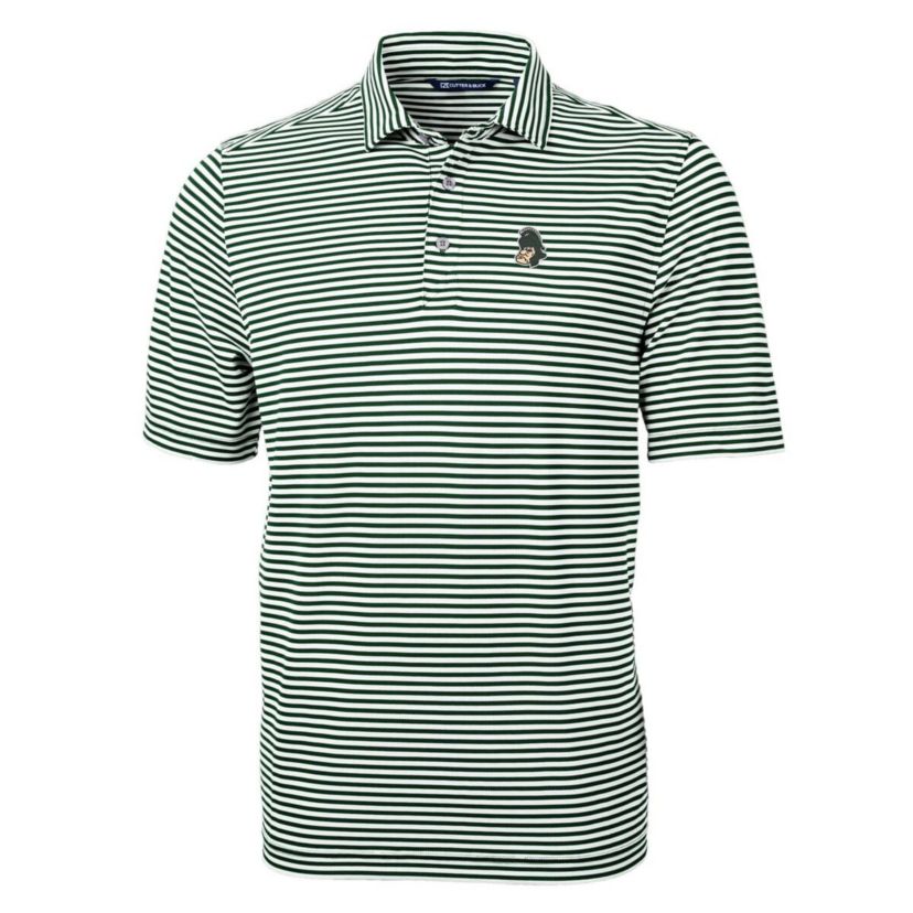 NCAA Michigan State Spartans Throwback Logo Virtue Eco Pique Stripe Recycled Polo