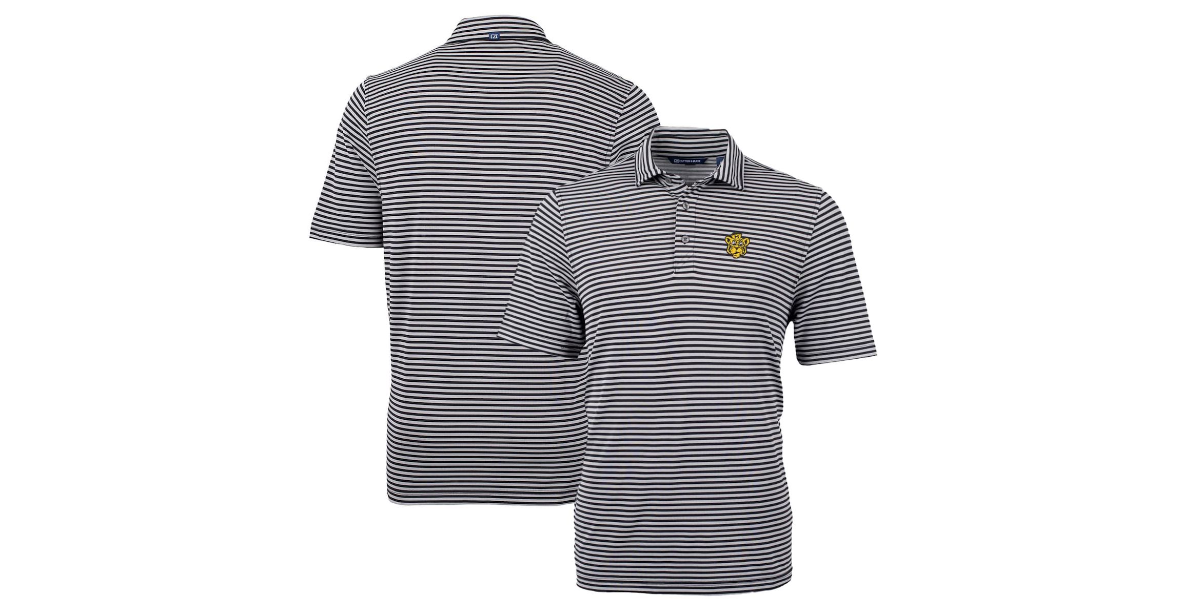 NCAA Missouri Tigers Throwback Logo Virtue Eco Pique Stripe Recycled Polo
