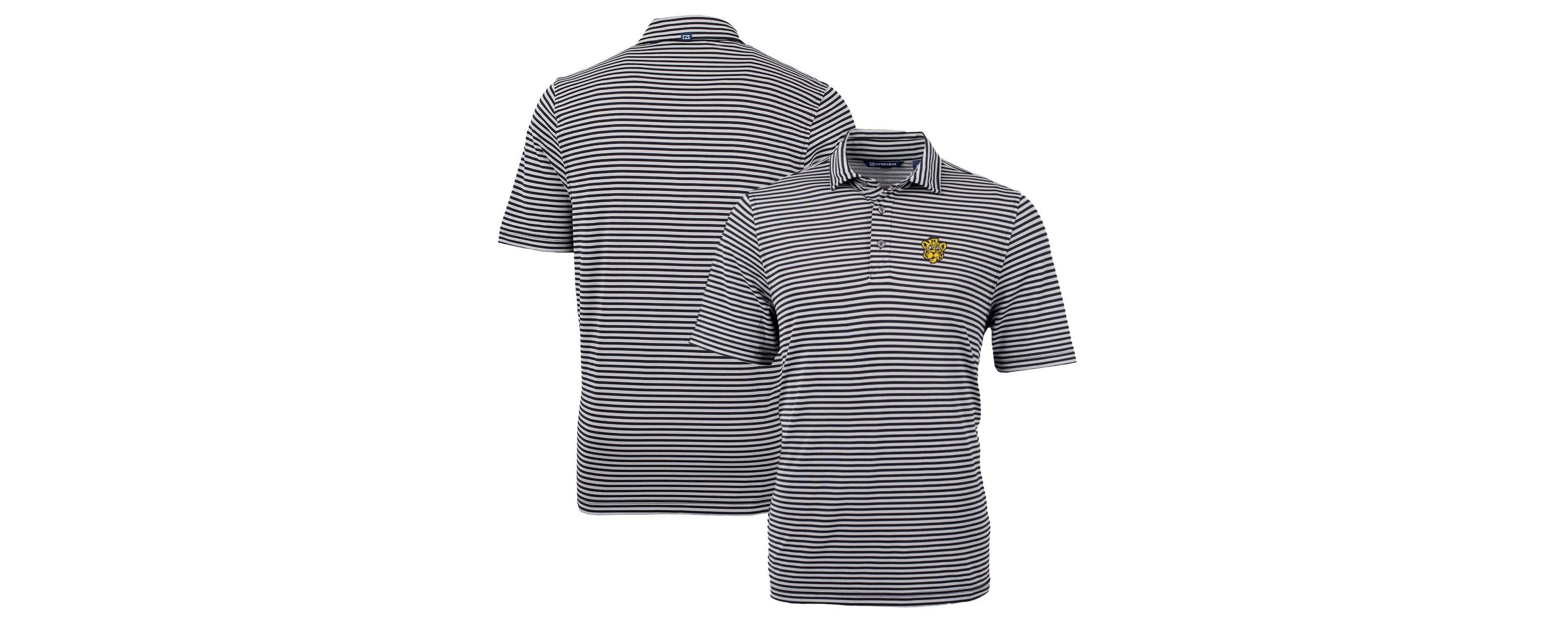 NCAA Missouri Tigers Throwback Logo Virtue Eco Pique Stripe Recycled Polo