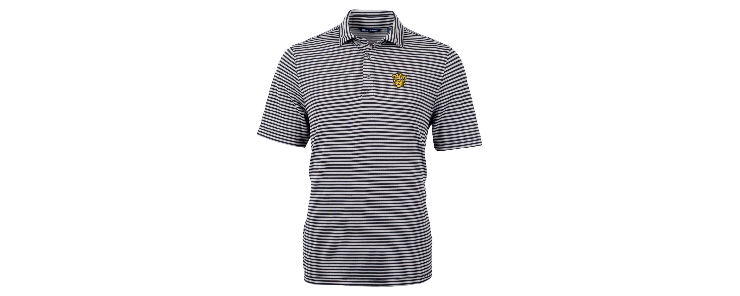 NCAA Missouri Tigers Throwback Logo Virtue Eco Pique Stripe Recycled Polo