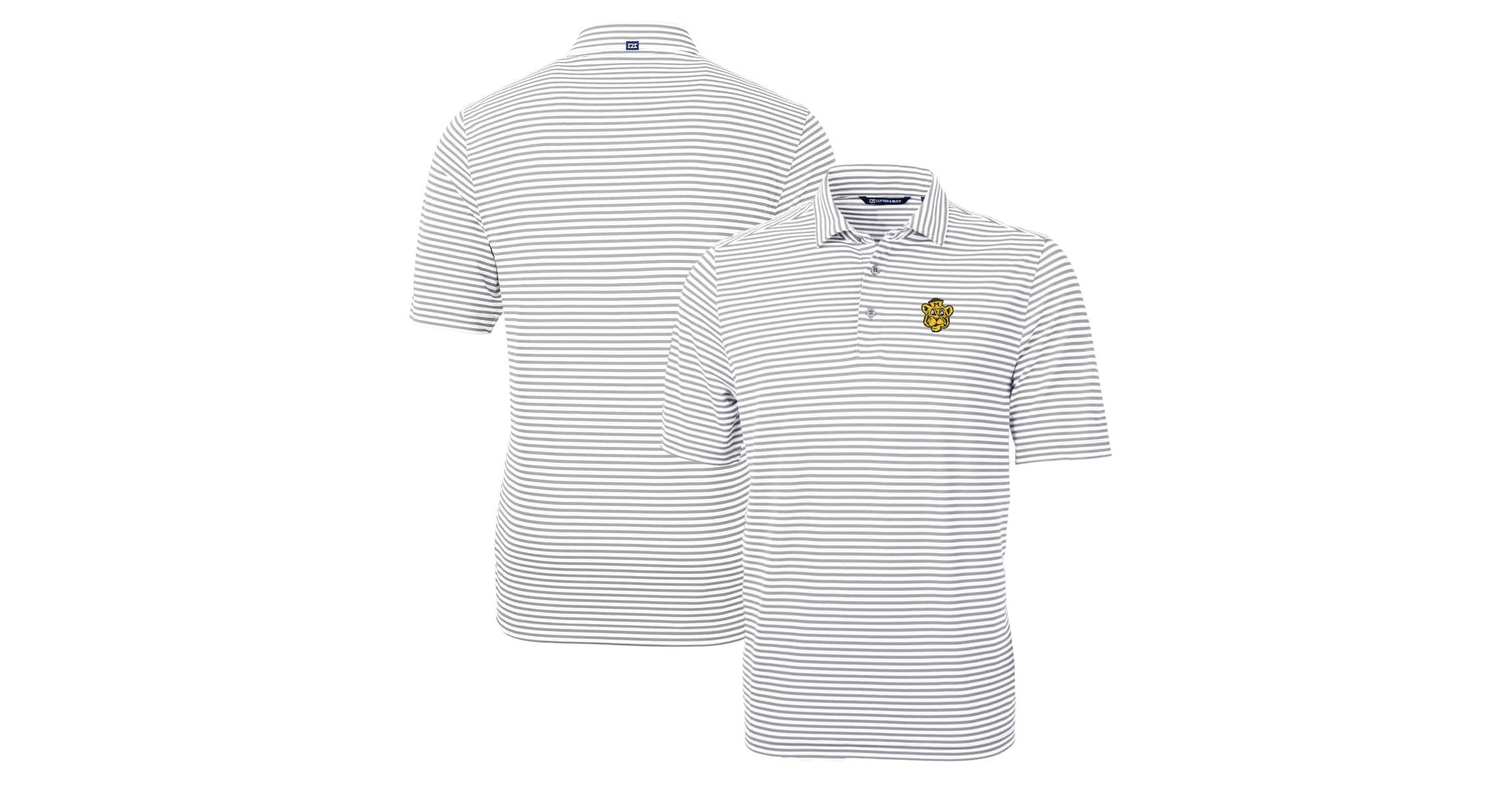 NCAA Missouri Tigers Throwback Logo Virtue Eco Pique Stripe Recycled Polo