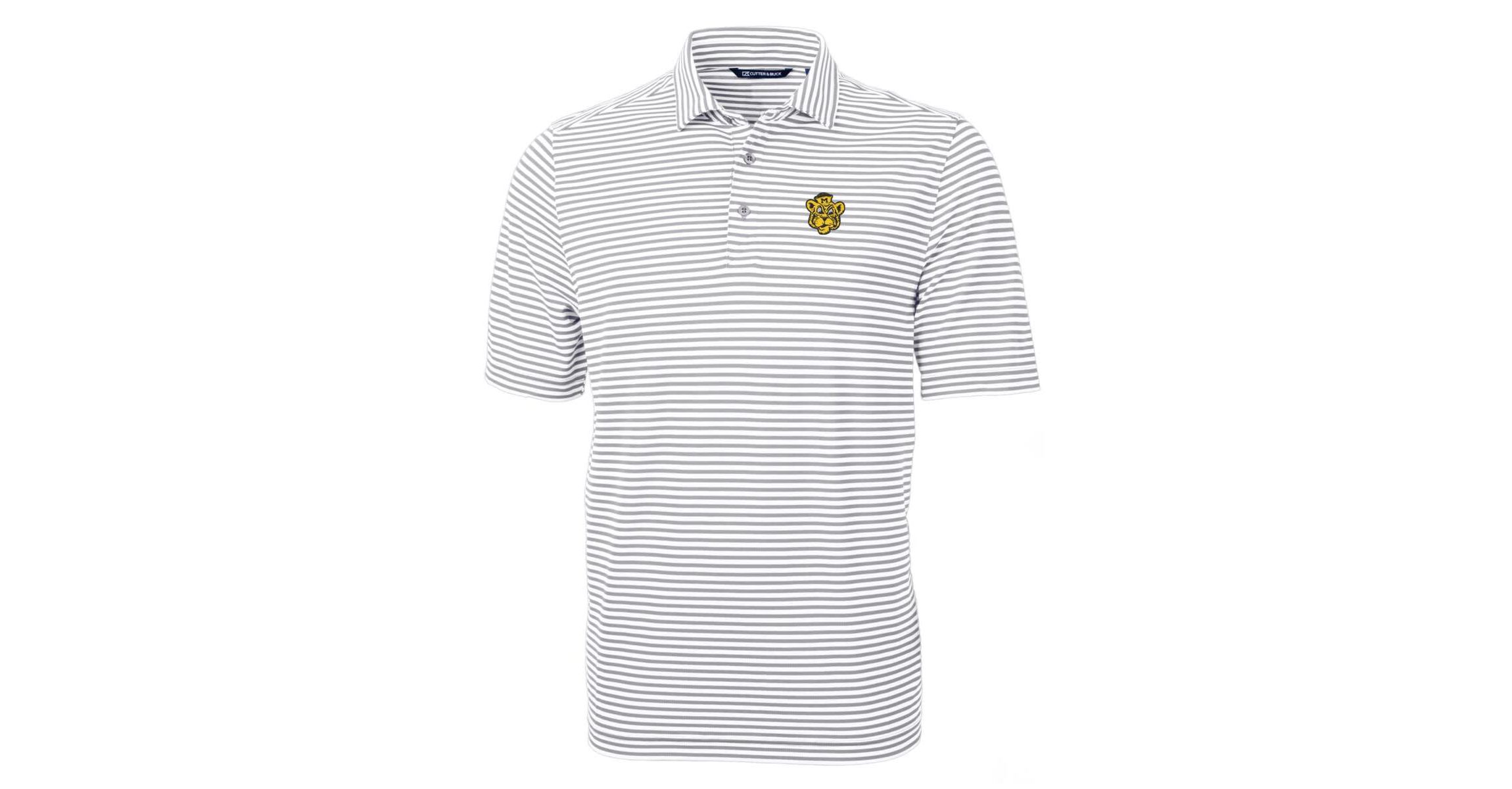NCAA Missouri Tigers Throwback Logo Virtue Eco Pique Stripe Recycled Polo