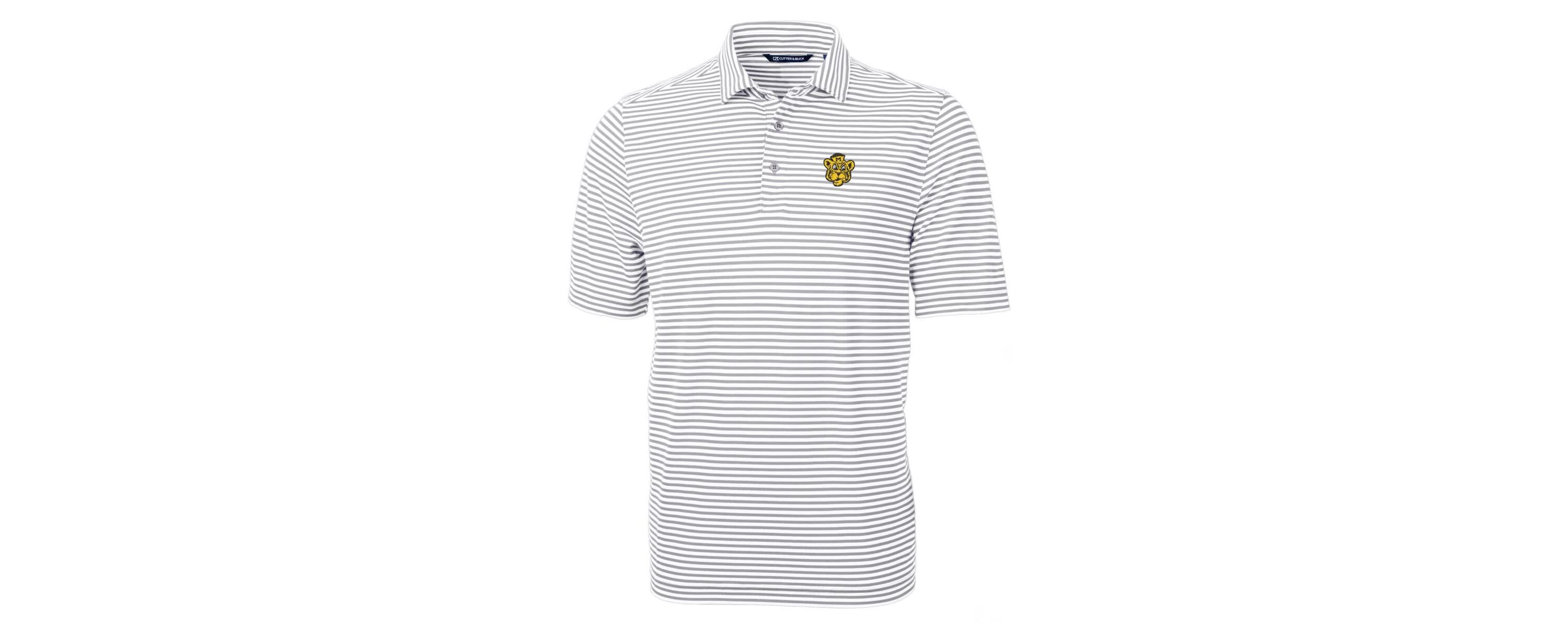 NCAA Missouri Tigers Throwback Logo Virtue Eco Pique Stripe Recycled Polo
