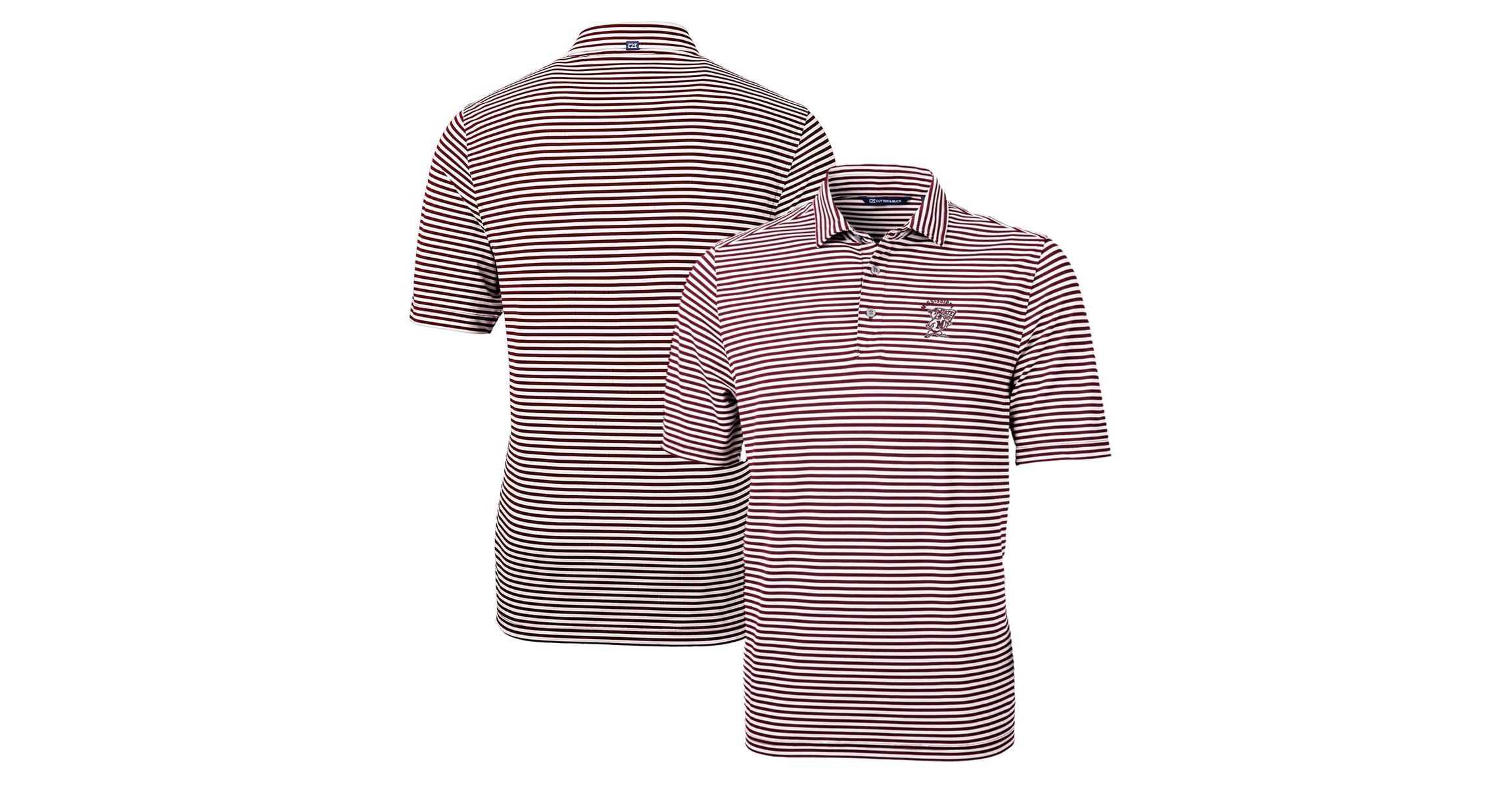 NCAA Mississippi State Bulldogs Throwback Logo Virtue Eco Pique Stripe Recycled Polo