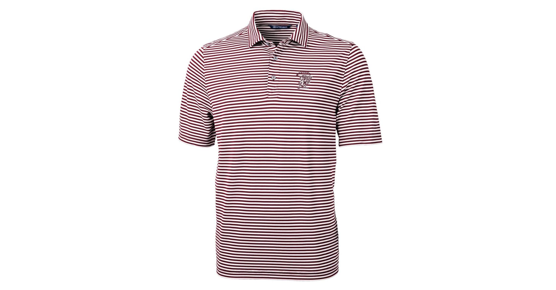 NCAA Mississippi State Bulldogs Throwback Logo Virtue Eco Pique Stripe Recycled Polo