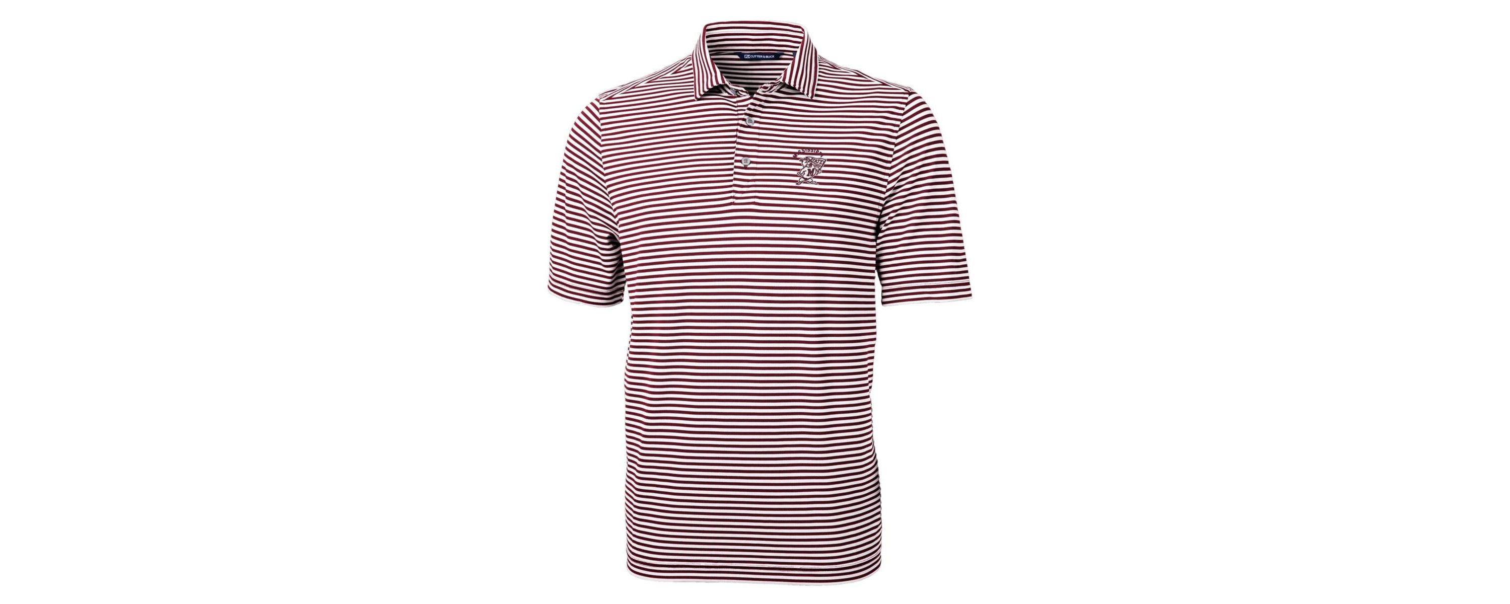 NCAA Mississippi State Bulldogs Throwback Logo Virtue Eco Pique Stripe Recycled Polo