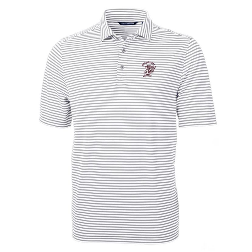 NCAA Mississippi State Bulldogs Throwback Logo Virtue Eco Pique Stripe Recycled Polo