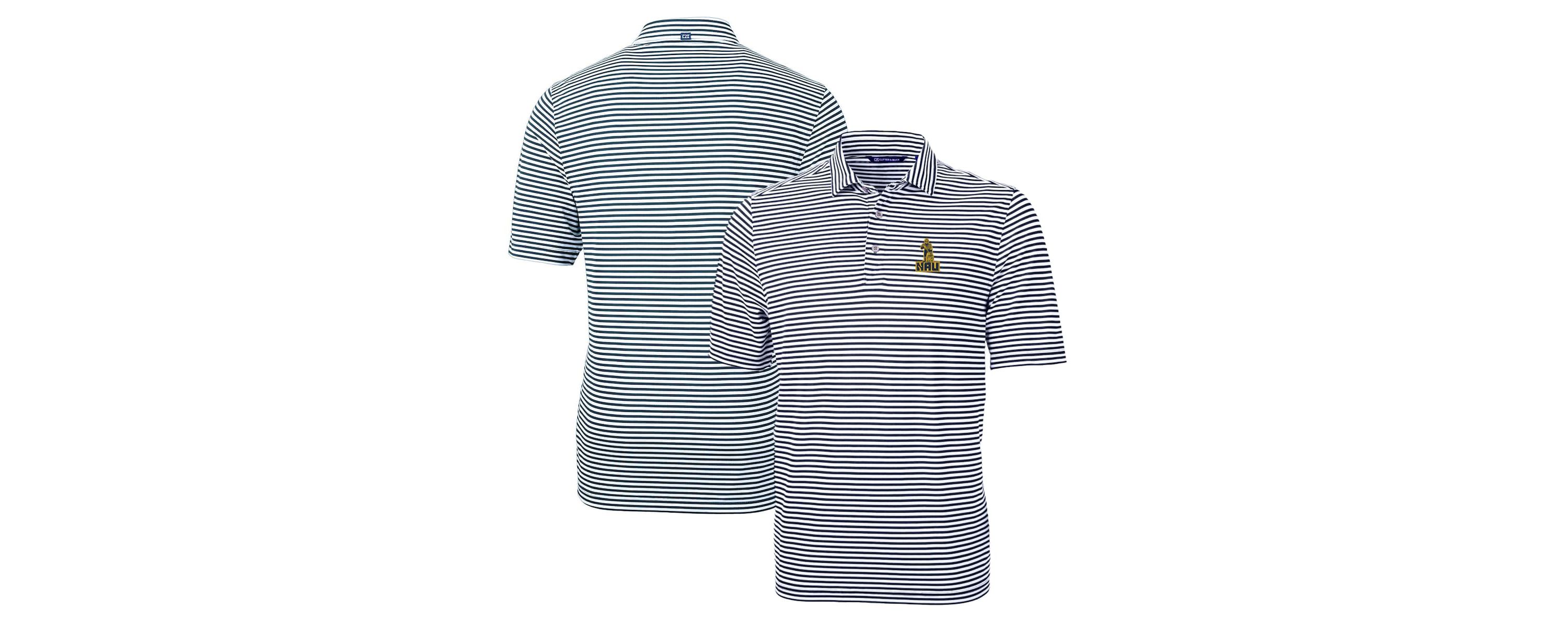 NCAA Northern Arizona Lumberjacks Throwback Logo Virtue Eco Pique Stripe Recycled Polo