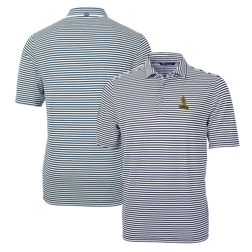 NCAA Northern Arizona Lumberjacks Throwback Logo Virtue Eco Pique Stripe Recycled Polo