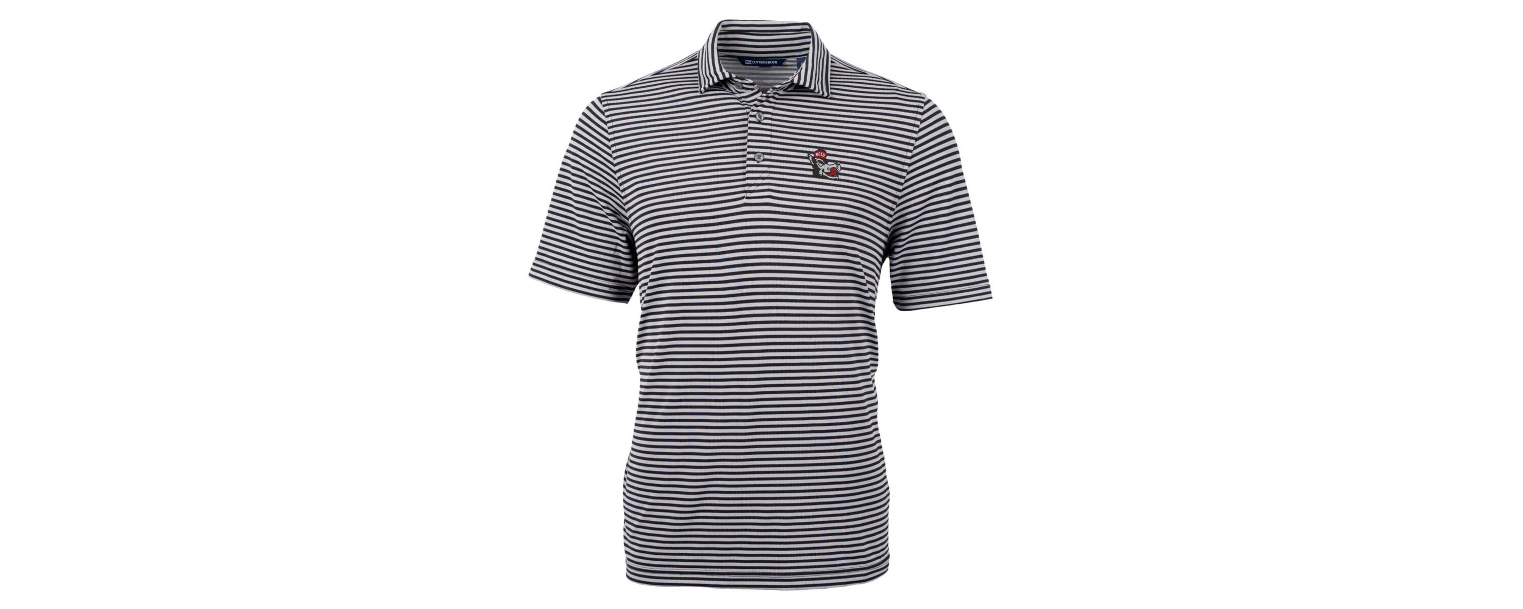 NCAA NC State Wolfpack Throwback Logo Virtue Eco Pique Stripe Recycled Polo