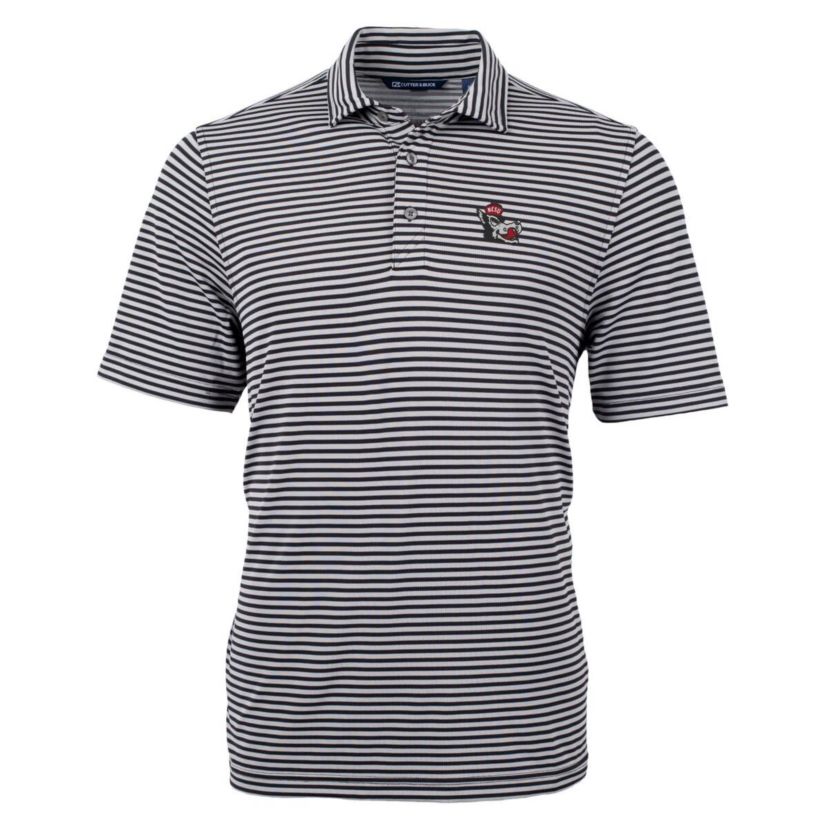 NCAA NC State Wolfpack Throwback Logo Virtue Eco Pique Stripe Recycled Polo