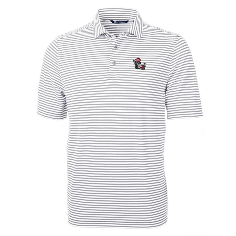 NCAA NC State Wolfpack Throwback Logo Virtue Eco Pique Stripe Recycled Polo