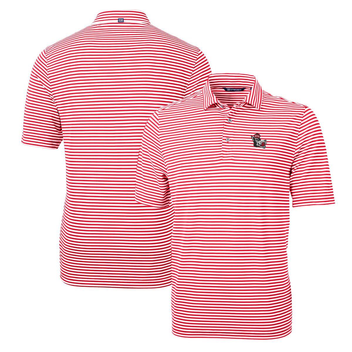 NCAA NC State Wolfpack Throwback Logo Virtue Eco Pique Stripe Recycled Polo