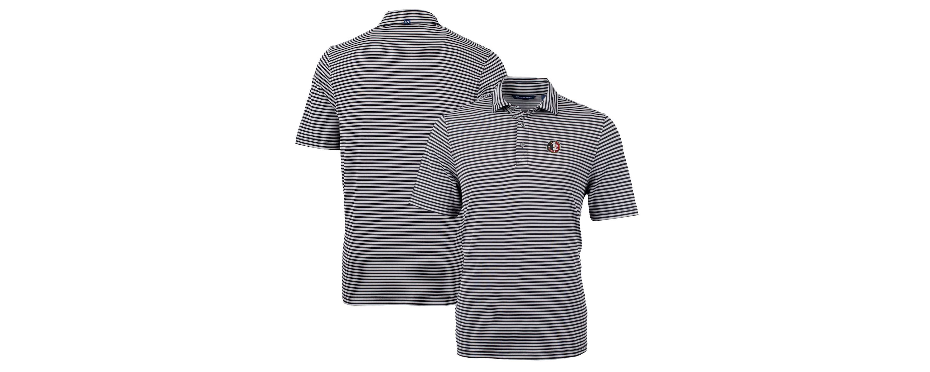 NCAA Florida State Seminoles Throwback Logo Virtue Eco Pique Stripe Recycled Polo