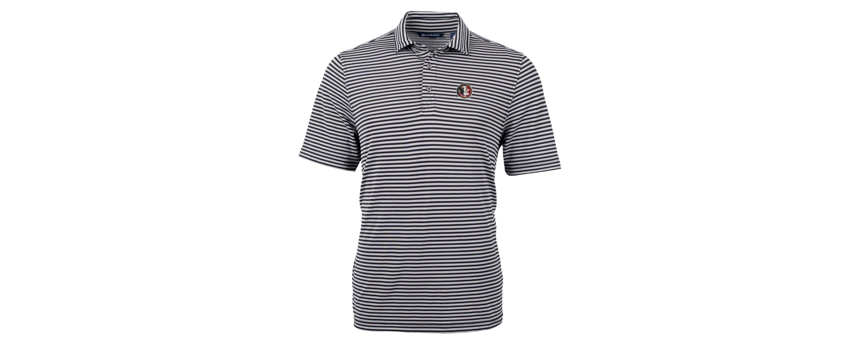 NCAA Florida State Seminoles Throwback Logo Virtue Eco Pique Stripe Recycled Polo