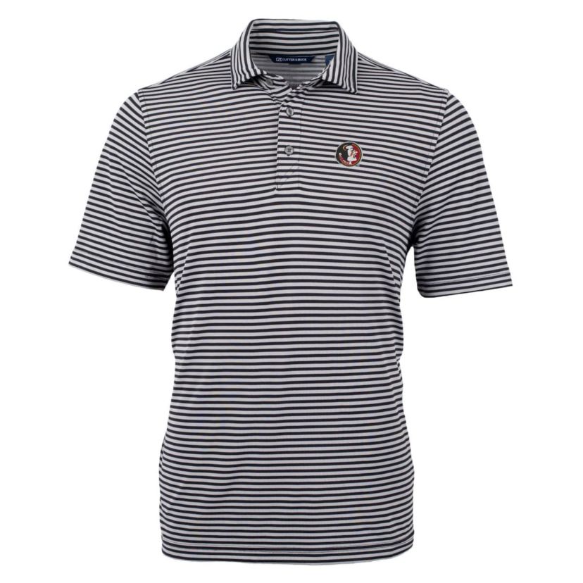 NCAA Florida State Seminoles Throwback Logo Virtue Eco Pique Stripe Recycled Polo