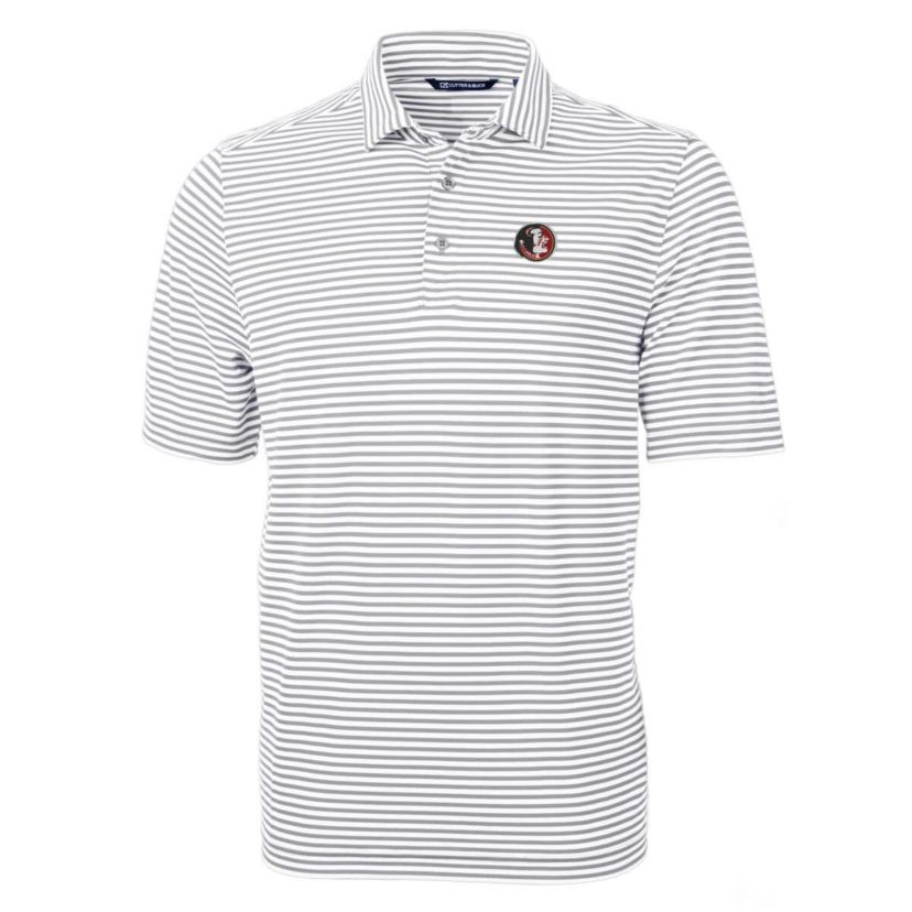 NCAA Florida State Seminoles Throwback Logo Virtue Eco Pique Stripe Recycled Polo
