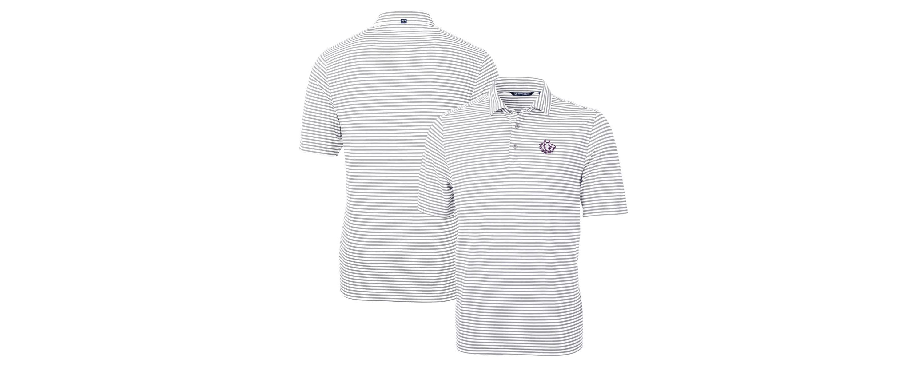 NCAA TCU Horned Frogs Throwback Logo Virtue Eco Pique Stripe Recycled Polo