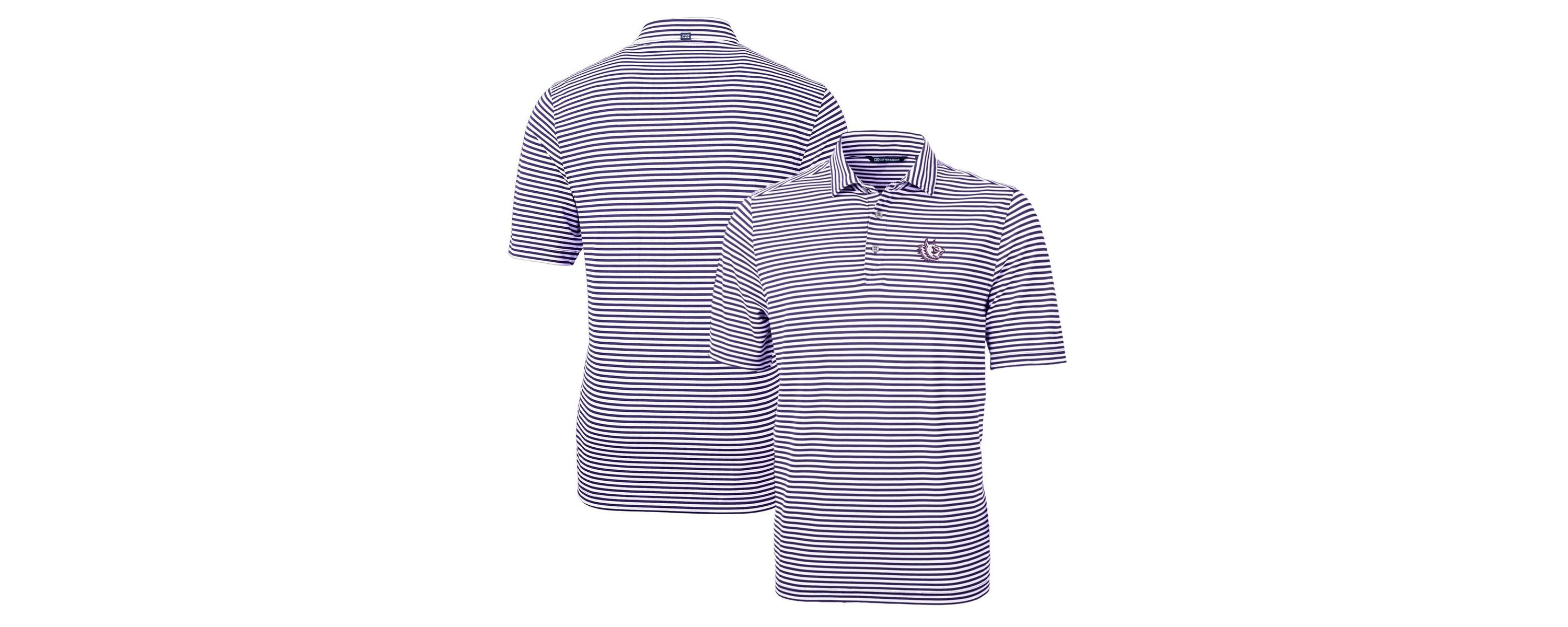 NCAA TCU Horned Frogs Throwback Logo Virtue Eco Pique Stripe Recycled Polo