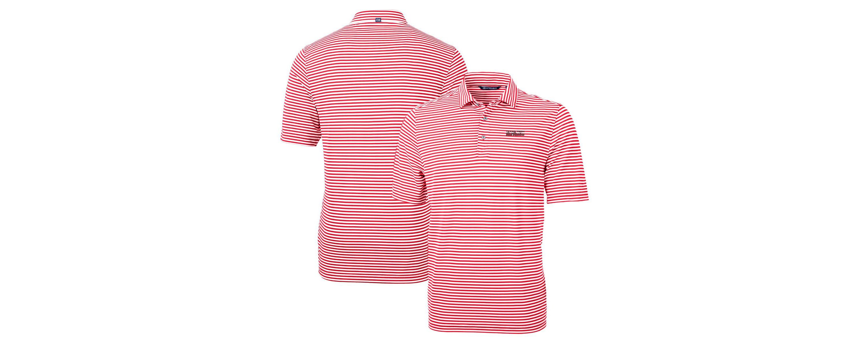 Texas Tech Red Raiders NCAA Texas Tech Raiders Throwback Logo Virtue Eco Pique Stripe Recycled Polo