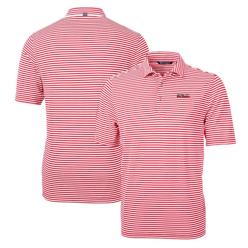Texas Tech Red Raiders NCAA Texas Tech Raiders Throwback Logo Virtue Eco Pique Stripe Recycled Polo
