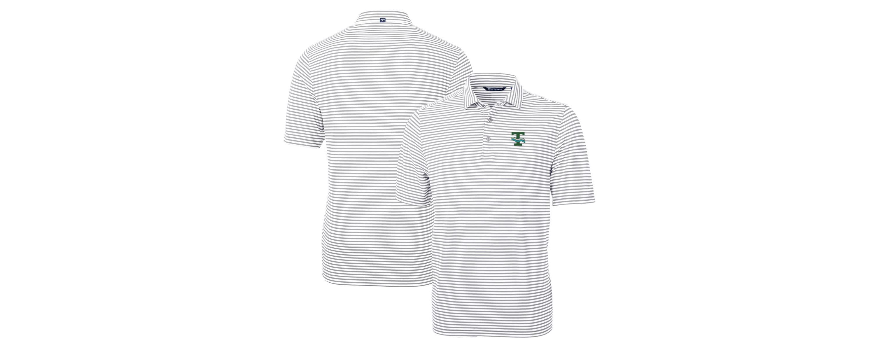 Tulane Green Wave NCAA Tulane Wave Throwback Logo Virtue Eco Pique Stripe Recycled Polo