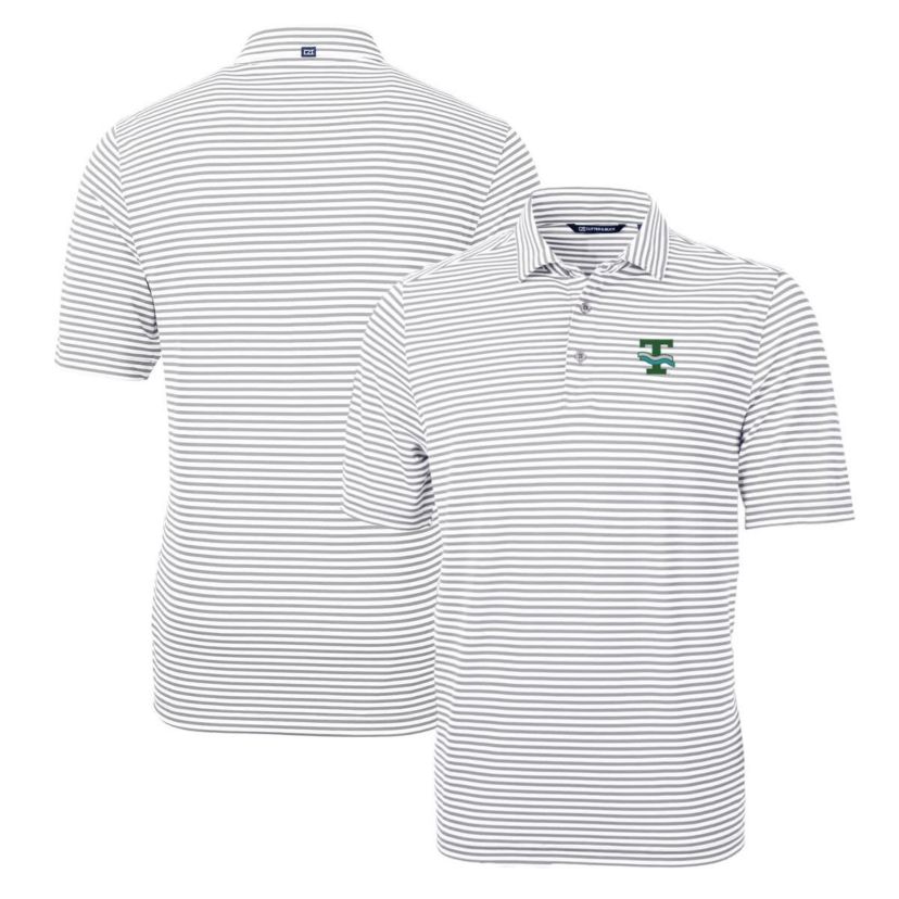 Tulane Green Wave NCAA Tulane Wave Throwback Logo Virtue Eco Pique Stripe Recycled Polo
