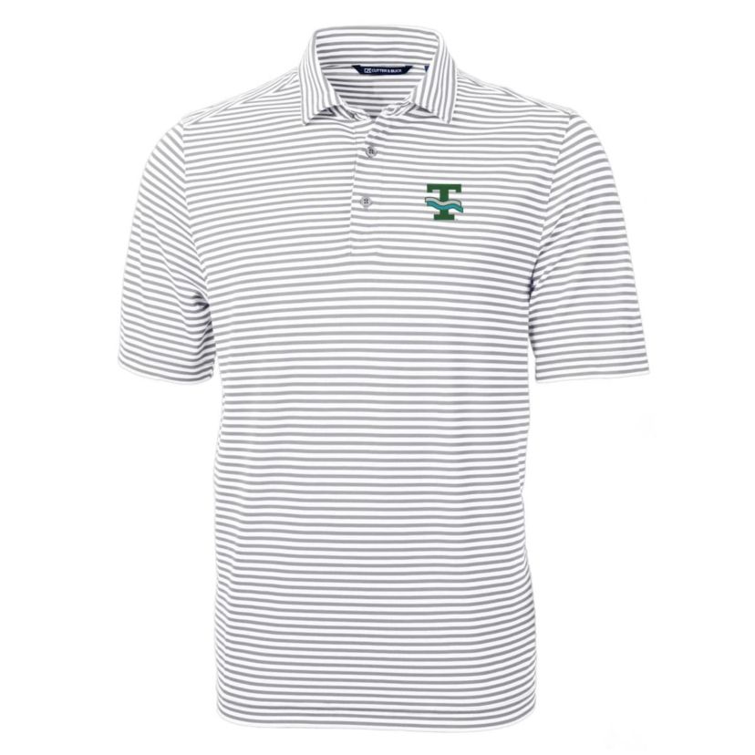 Tulane Green Wave NCAA Tulane Wave Throwback Logo Virtue Eco Pique Stripe Recycled Polo