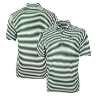 Cutter & Buck Men's Tulane Green Wave NCAA Tulane Wave Throwback Logo Virtue Eco Pique Stripe Recycled Polo