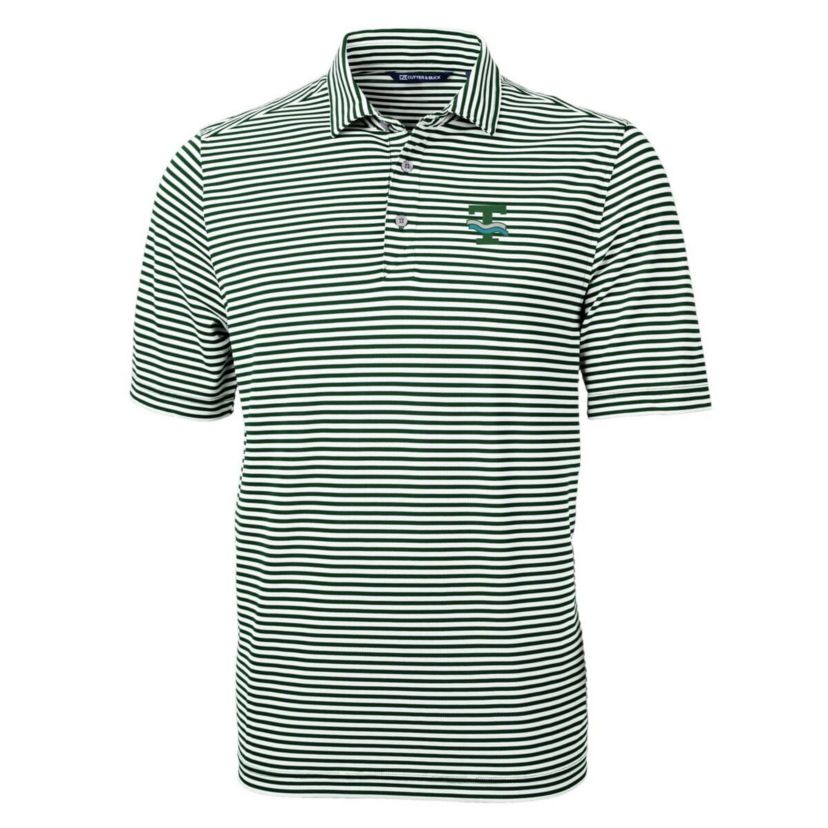Tulane Green Wave NCAA Tulane Wave Throwback Logo Virtue Eco Pique Stripe Recycled Polo