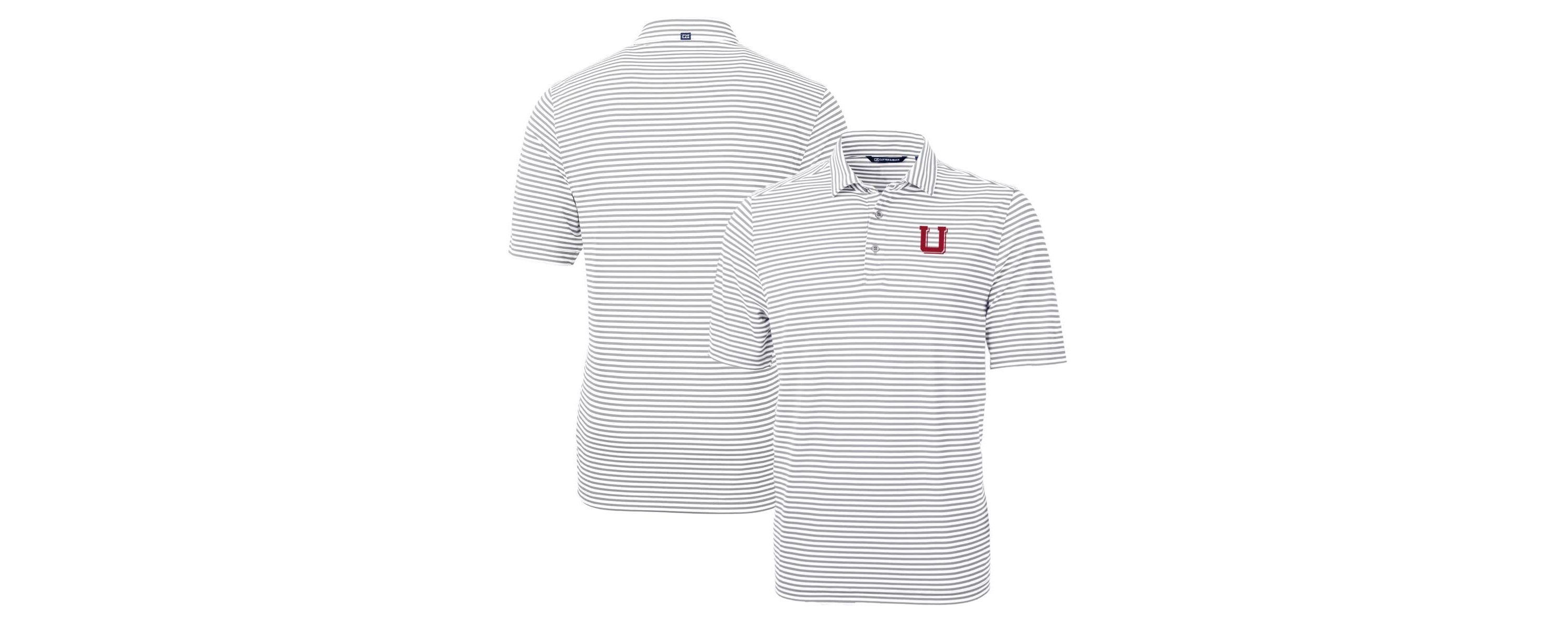 NCAA Utah Utes Throwback Logo Virtue Eco Pique Stripe Recycled Polo
