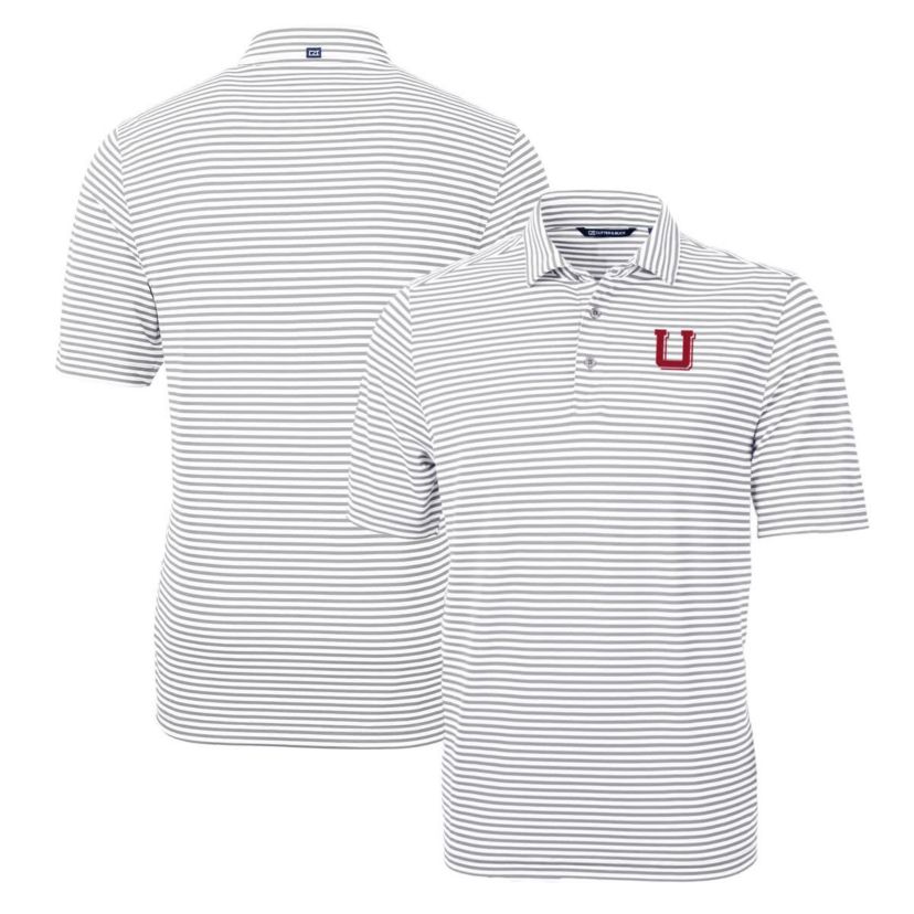 NCAA Utah Utes Throwback Logo Virtue Eco Pique Stripe Recycled Polo