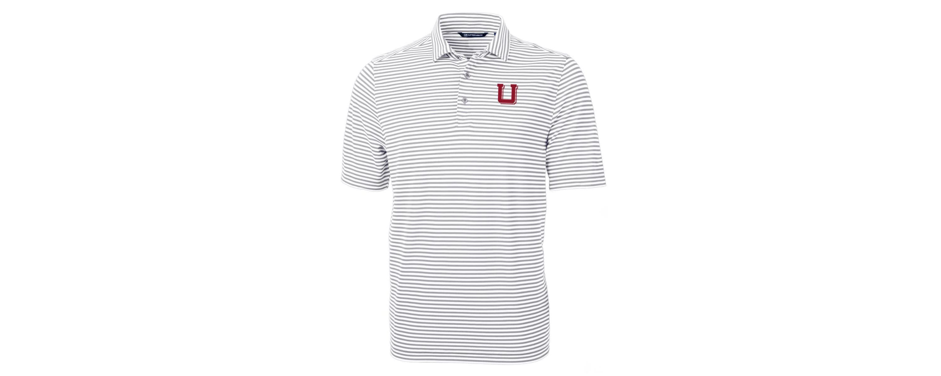 NCAA Utah Utes Throwback Logo Virtue Eco Pique Stripe Recycled Polo