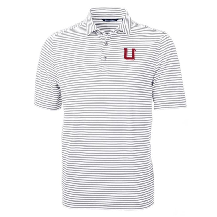 NCAA Utah Utes Throwback Logo Virtue Eco Pique Stripe Recycled Polo