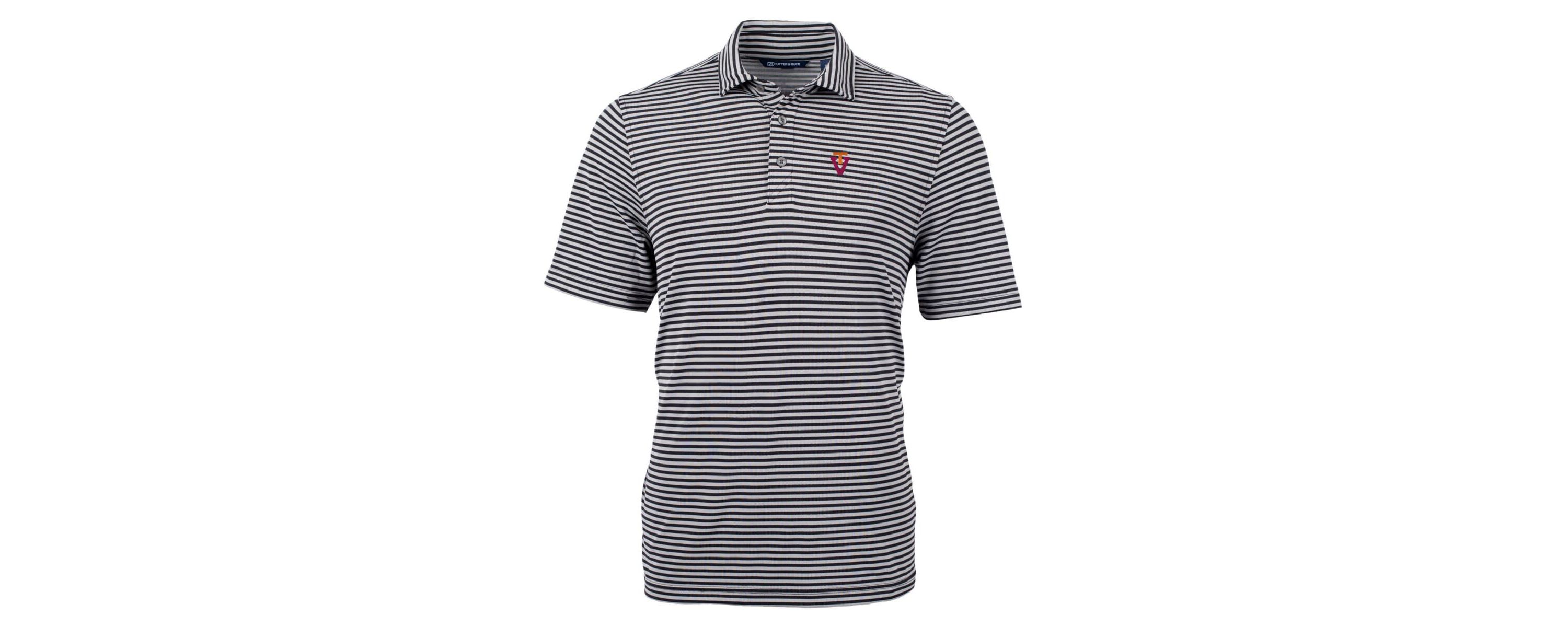 NCAA Virginia Tech Hokies Throwback Logo Virtue Eco Pique Stripe Recycled Polo
