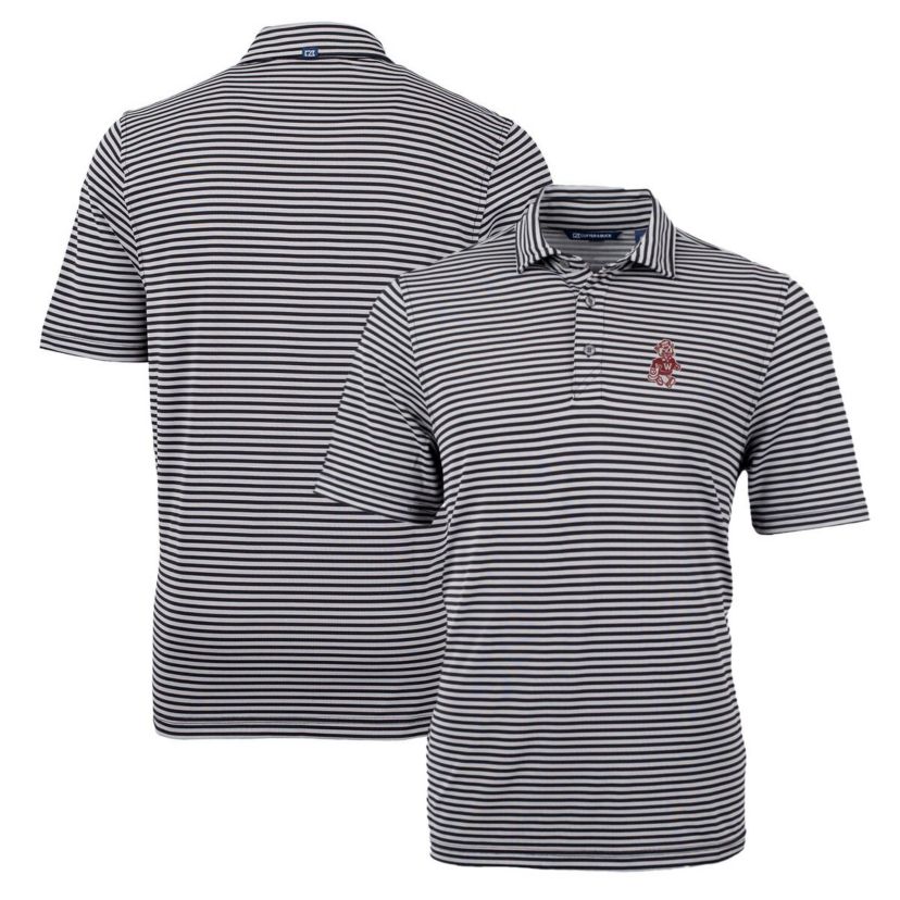 NCAA Washington State Cougars Throwback Logo Virtue Eco Pique Stripe Recycled Polo