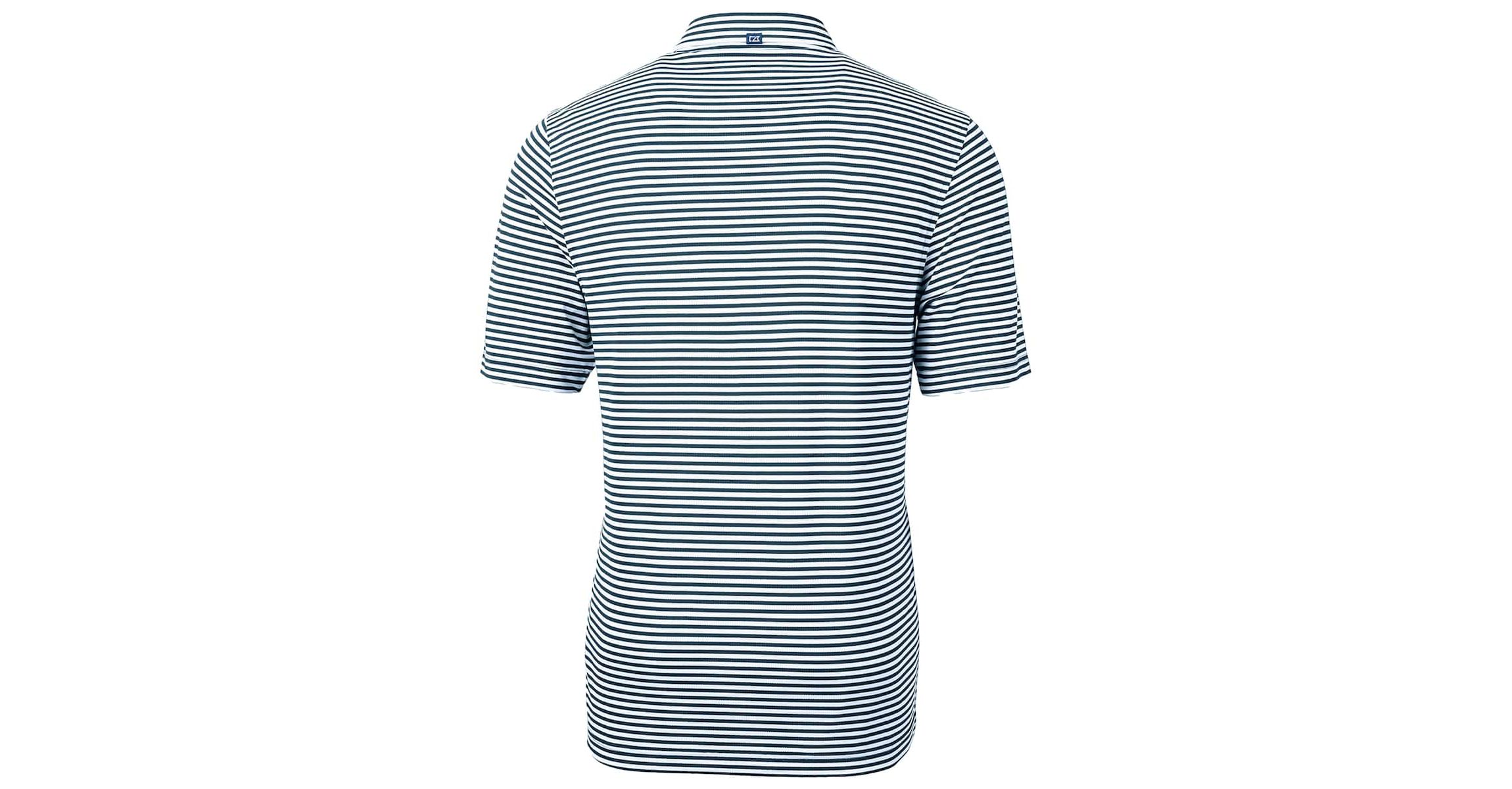 NCAA West Virginia Mountaineers Throwback Logo Virtue Eco Pique Stripe Recycled Polo