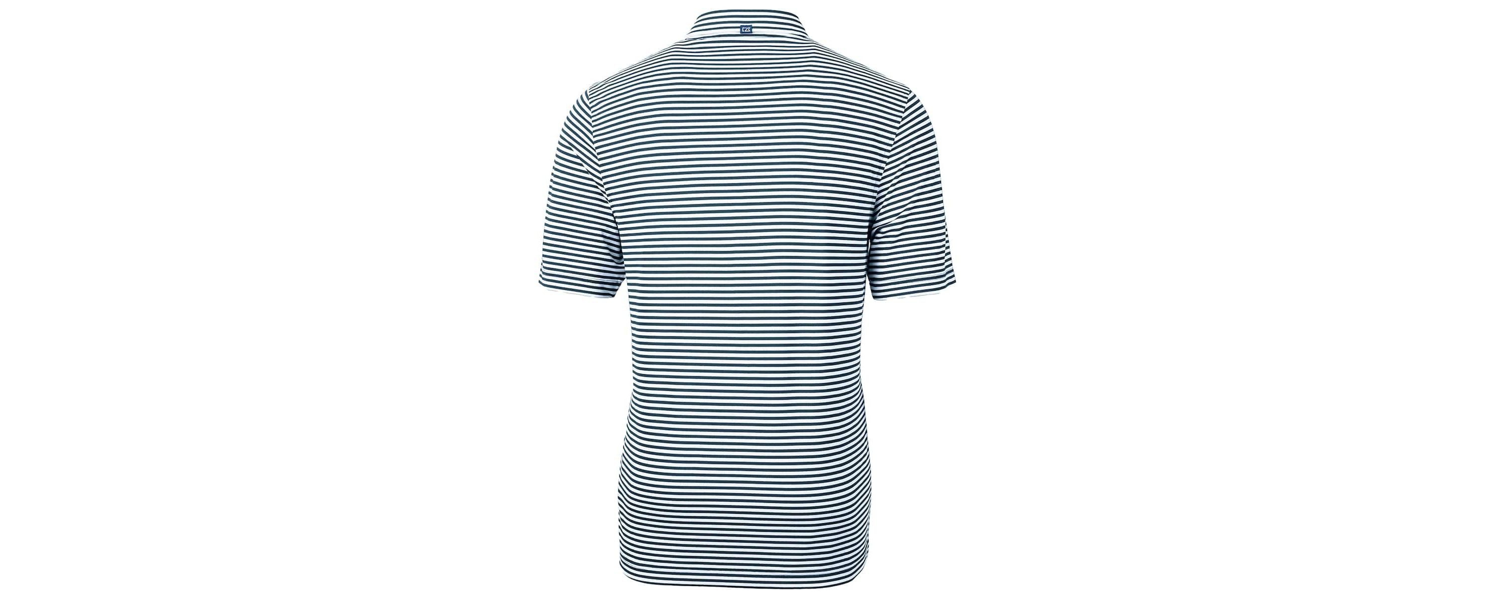NCAA West Virginia Mountaineers Throwback Logo Virtue Eco Pique Stripe Recycled Polo