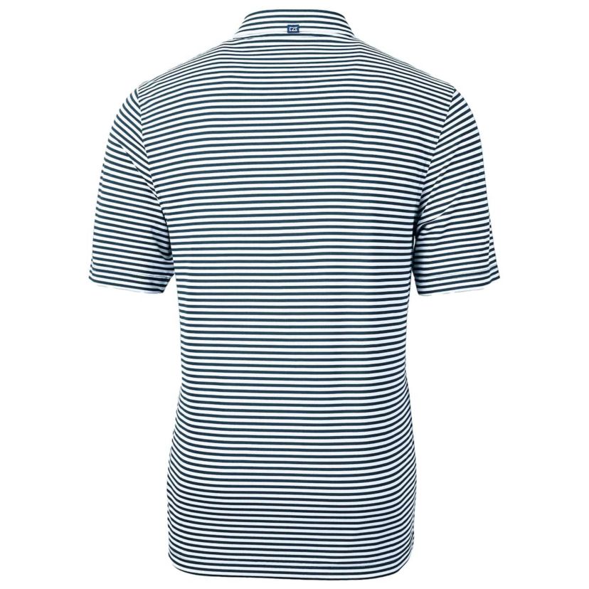 NCAA West Virginia Mountaineers Throwback Logo Virtue Eco Pique Stripe Recycled Polo