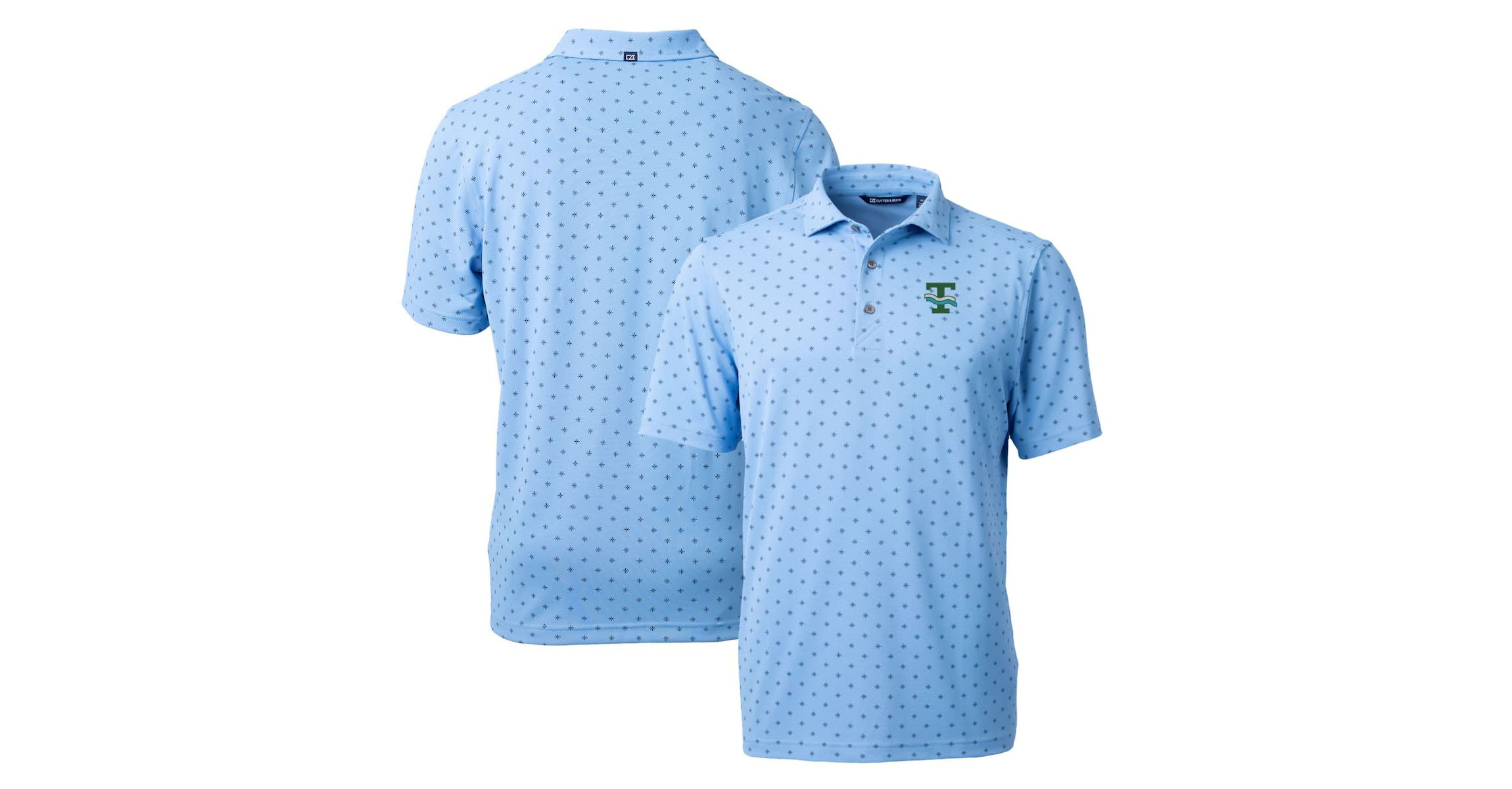 Tulane Green Wave NCAA Light Tulane Wave Virtue Eco Pique Tile Recycled Polo