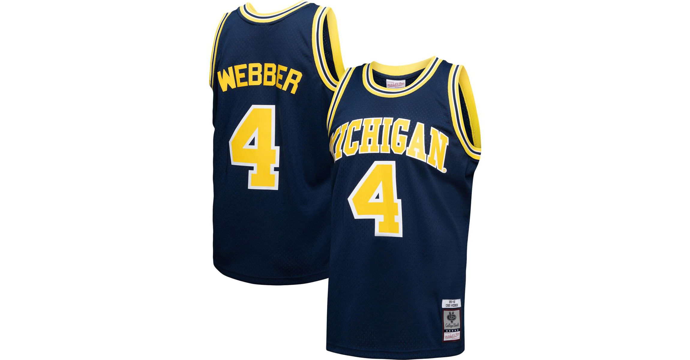 NCAA Chris Webber Michigan Wolverines 1991/92 NCAA Vault Player Swingman Jersey