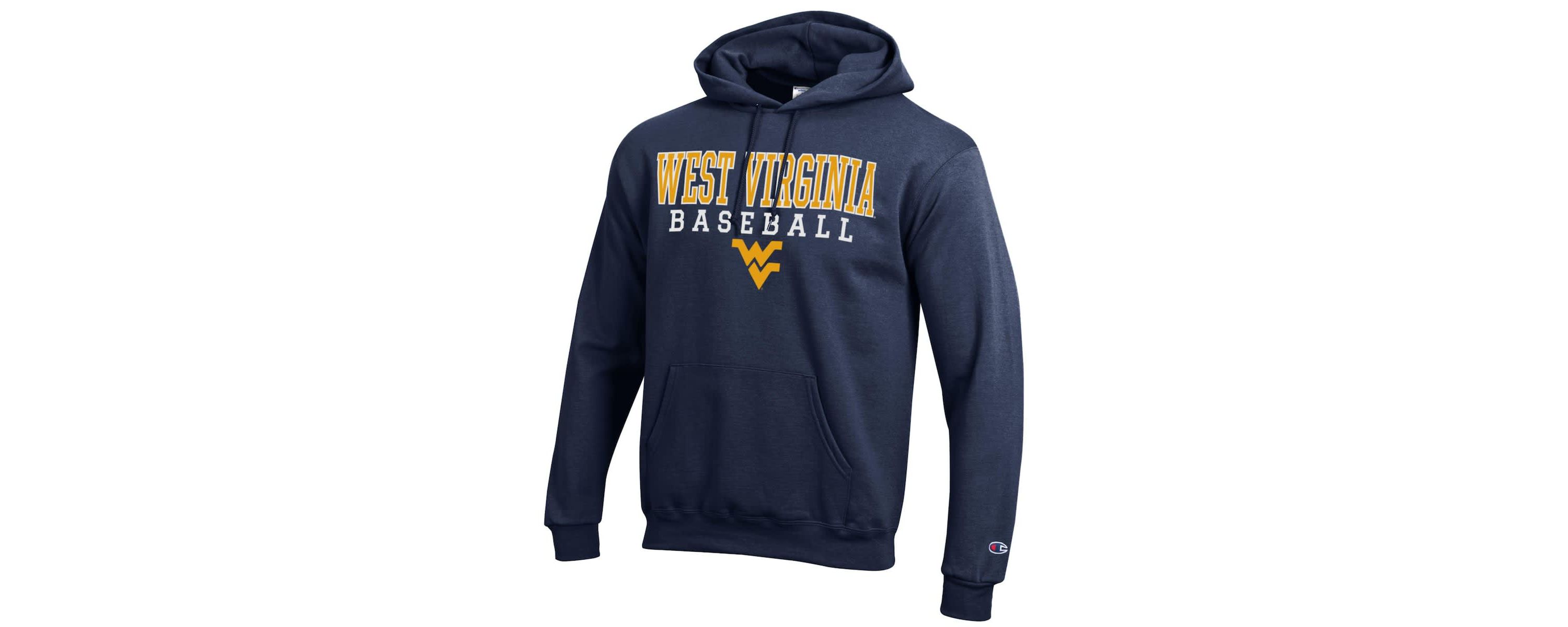 NCAA West Virginia Mountaineers Primary Team Logo Stack Logo Baseball Powerblend Pullover Hoodie