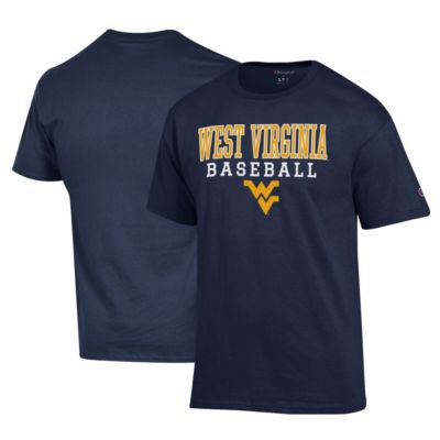 Champion Men's NCAA West Virginia Mountaineers Primary Team Logo Stack Logo Baseball Powerblend T-Shirt
