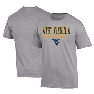 Champion Men's NCAA West Virginia Mountaineers Primary Team Logo Stack Logo Baseball Powerblend T-Shirt