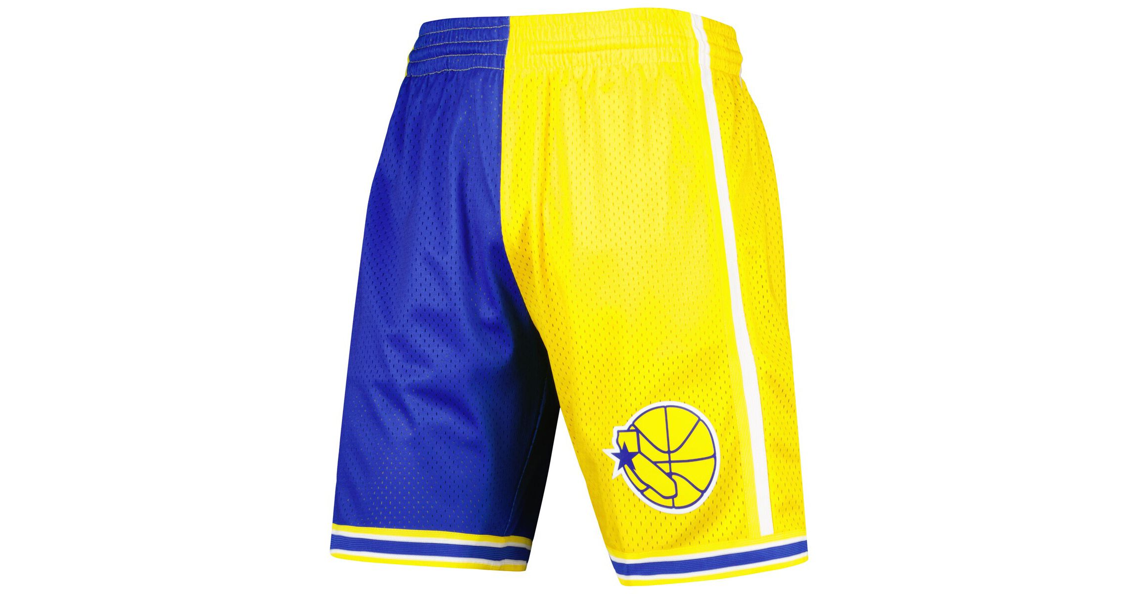 NBA Royal/Gold Golden State Warriors Hardwood Classics 1995 Split Swingman Shorts