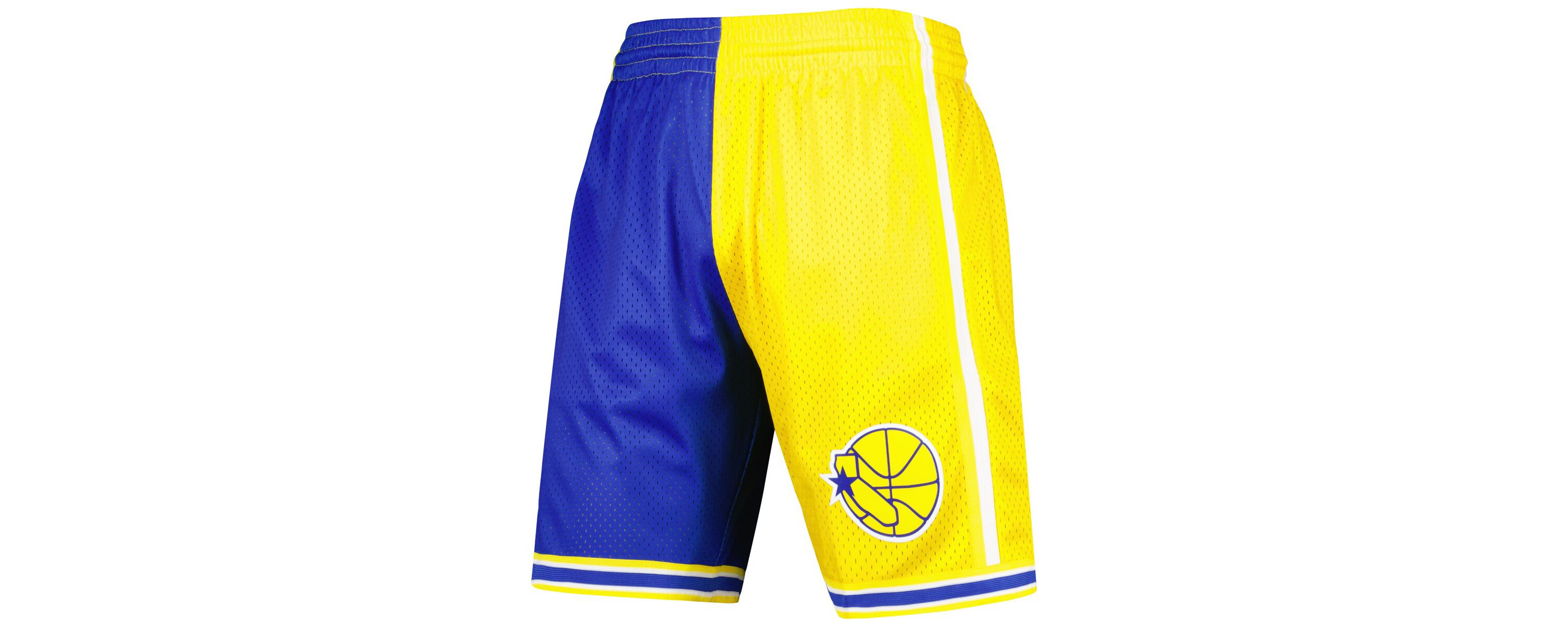 NBA Royal/Gold Golden State Warriors Hardwood Classics 1995 Split Swingman Shorts