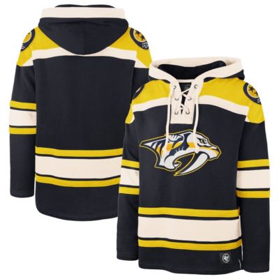 '47 Men's NHL Nashville Predators Superior Lacer Pullover Hoodie, Navy Blue, Medium